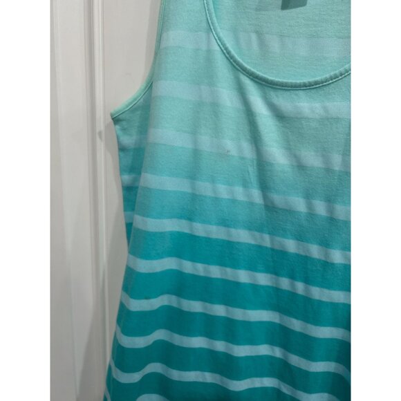 Old Navy Womens Striped Tank Top Sleeveless Green Aqua Gradient Sz Small - Picture 4 of 9